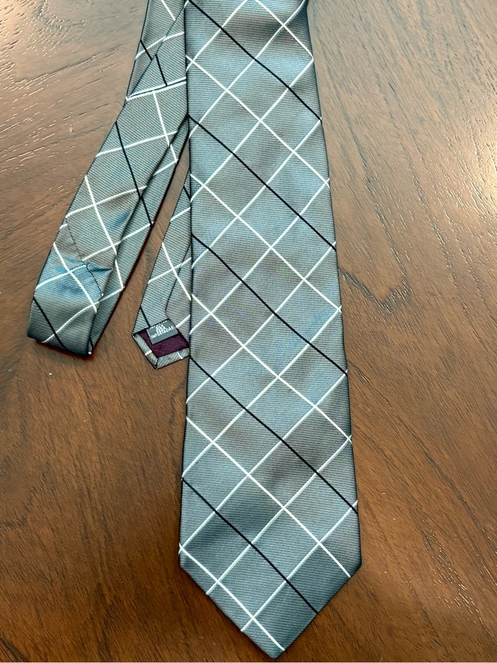 Windowpane Patterned  Tie